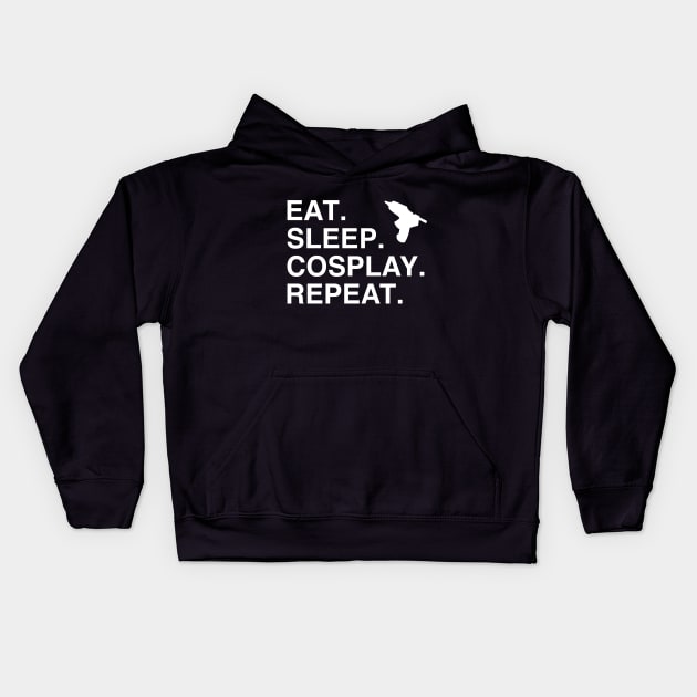 Eat Sleep Cosplay Repeat Kids Hoodie by GloopTrekker